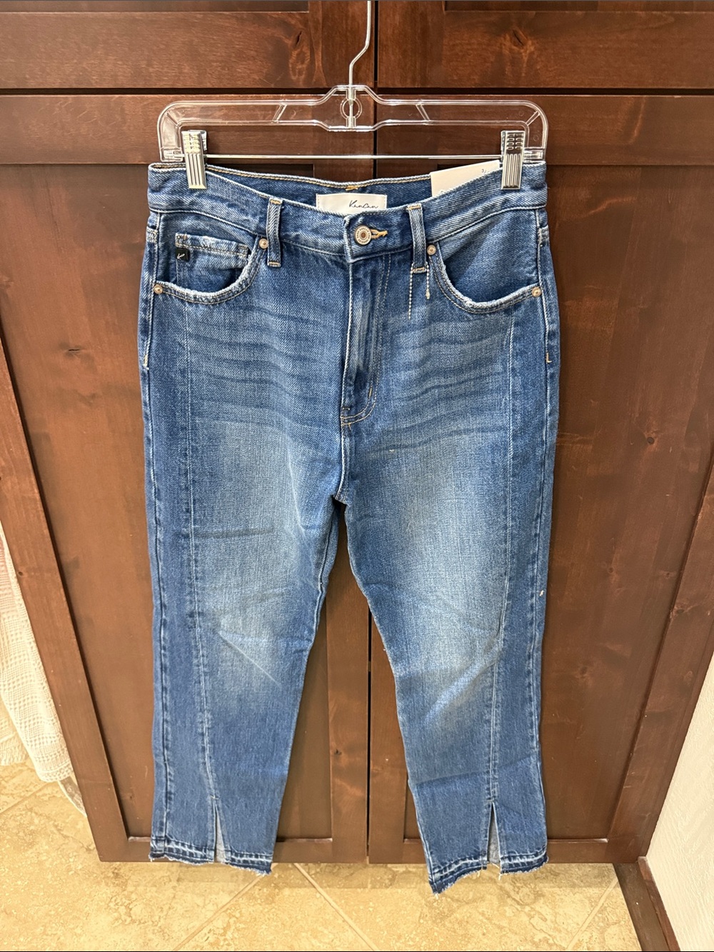 KanCan Medium Blue Cropped Slim Ankle Jeans